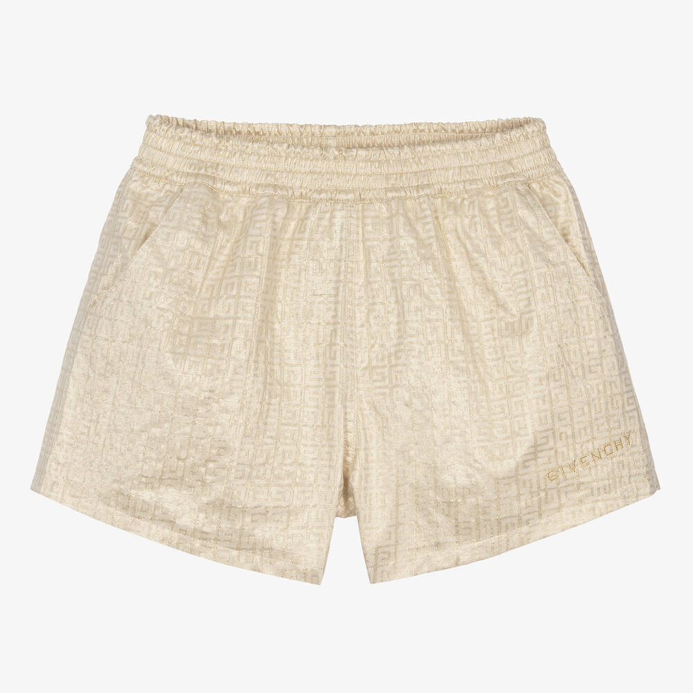 Givenchy Teen Girls Gold Jacquard Shorts