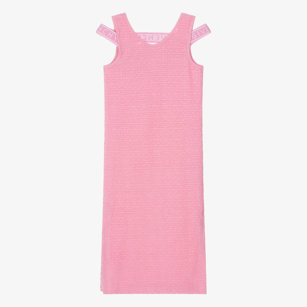 Shop Givenchy Teen Girls Pink Cotton 4g Towelling Dress