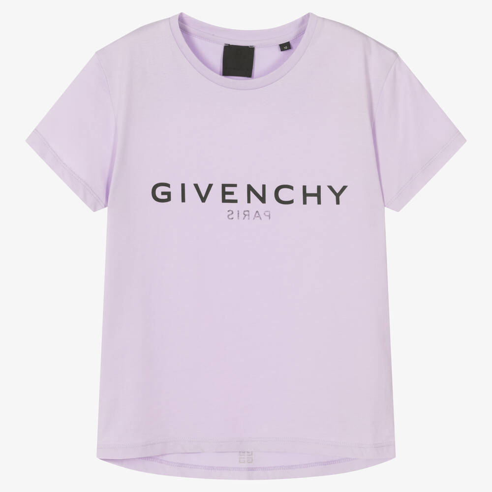 Givenchy Teen Girls Purple Cotton Logo T-shirt
