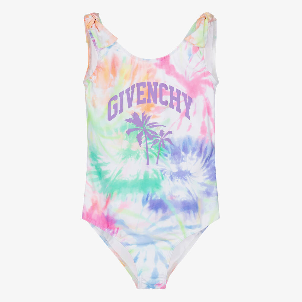 Givenchy Teen Girls White Tie-dye Swimsuit