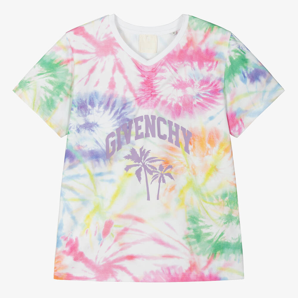 Shop Givenchy Teen Girls White Tie-dye T-shirt