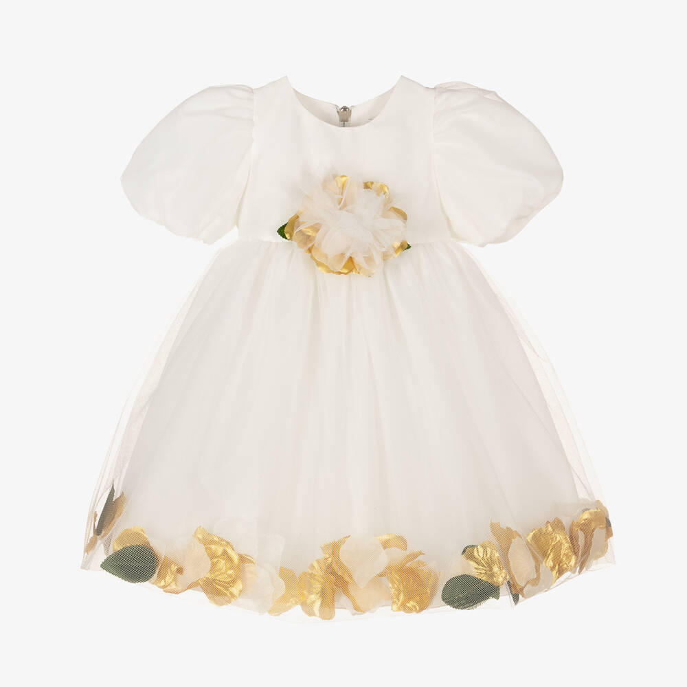 Graci Baby Girls Ivory Petal Dress