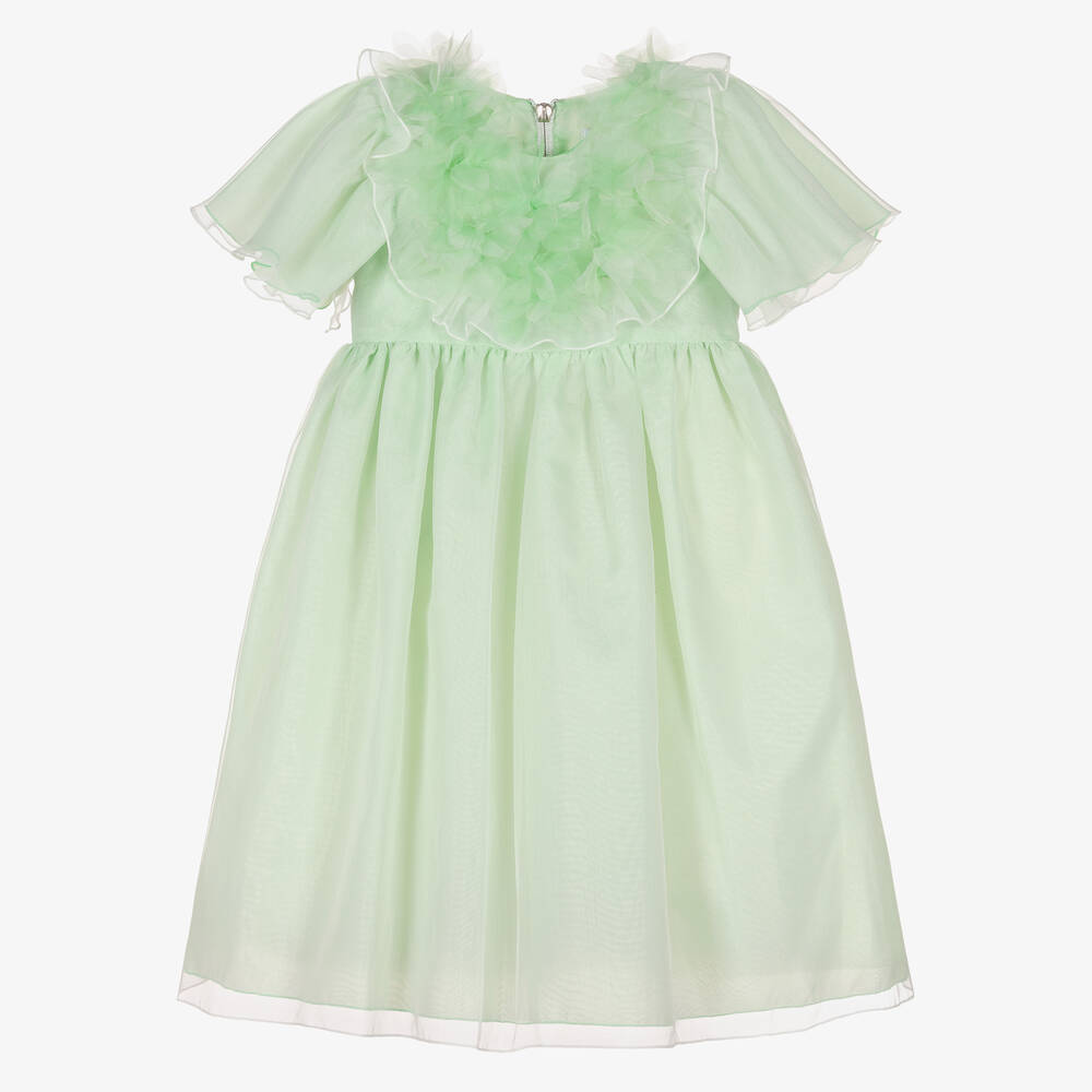Graci Kids' Girls Green Organza Dress