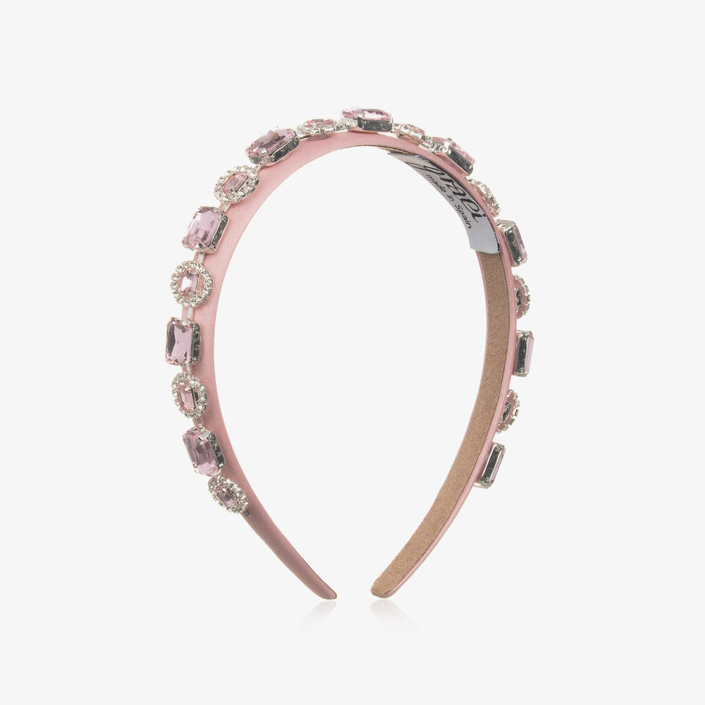 Graci - Girls Pink Gemstone Hairband | Childrensalon