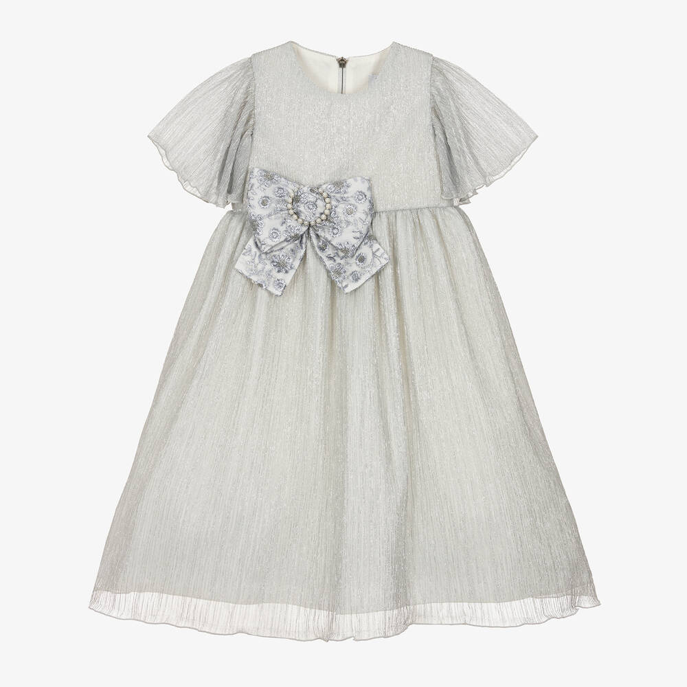 Graci - Girls Silver Tulle Dress | Childrensalon
