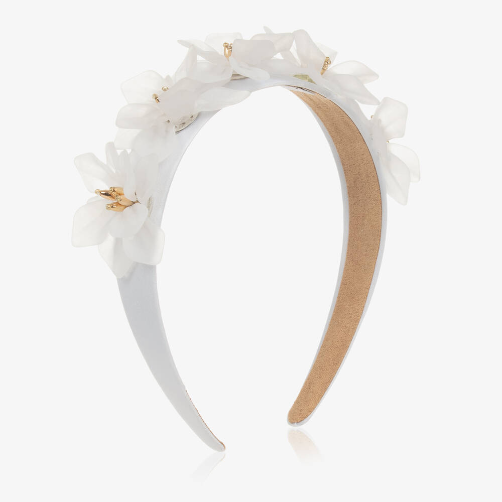 Graci - Girls White Flower Hairband | Childrensalon