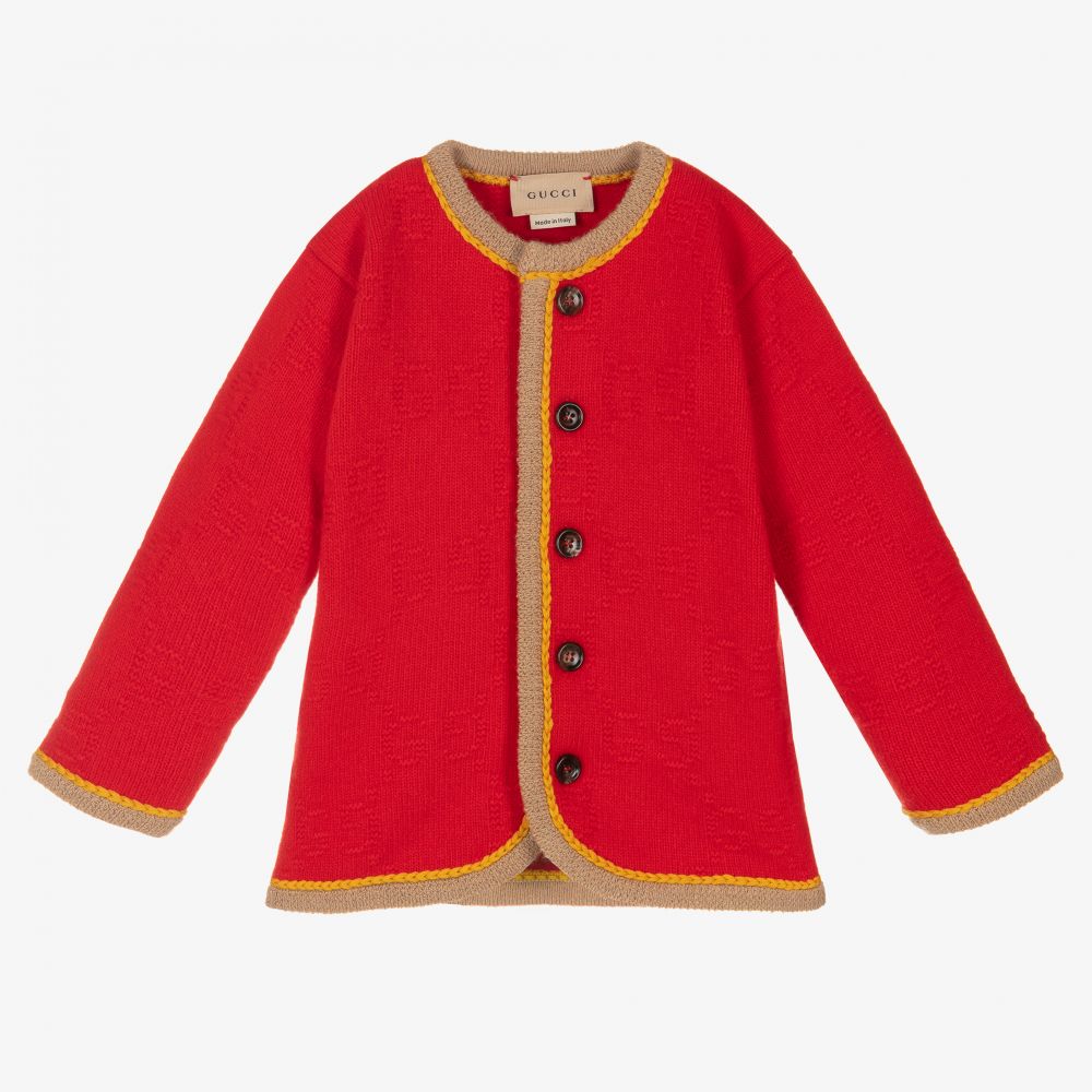 Gucci - Красный шерстяной кардиган для малышей | Childrensalon