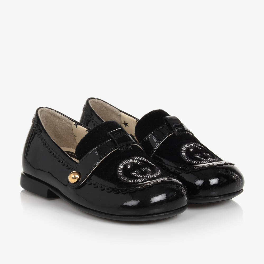 Gucci - Baby Girls Black Patent Leather Loafers | Childrensalon