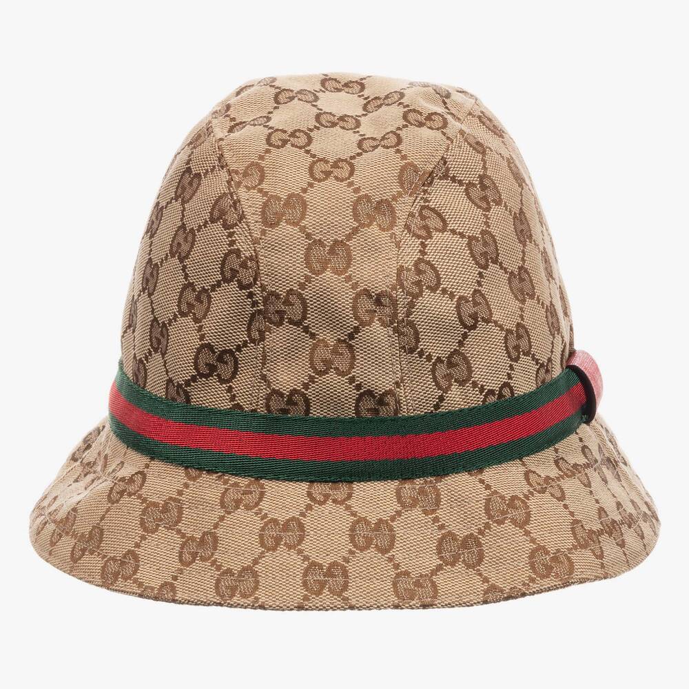 Gucci - Beige & Brown GG Canvas Hat | Childrensalon