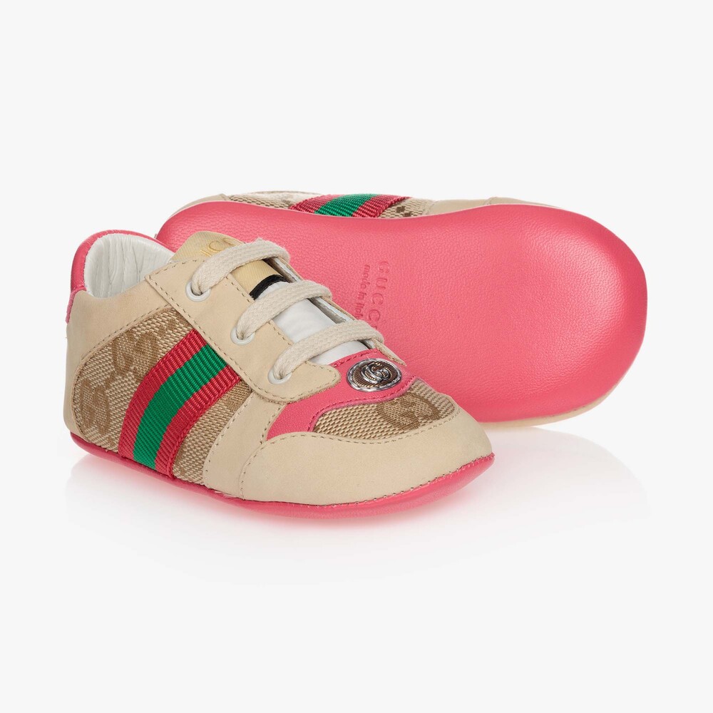 Gucci - Beige GG Pre-Walker Shoes | Childrensalon