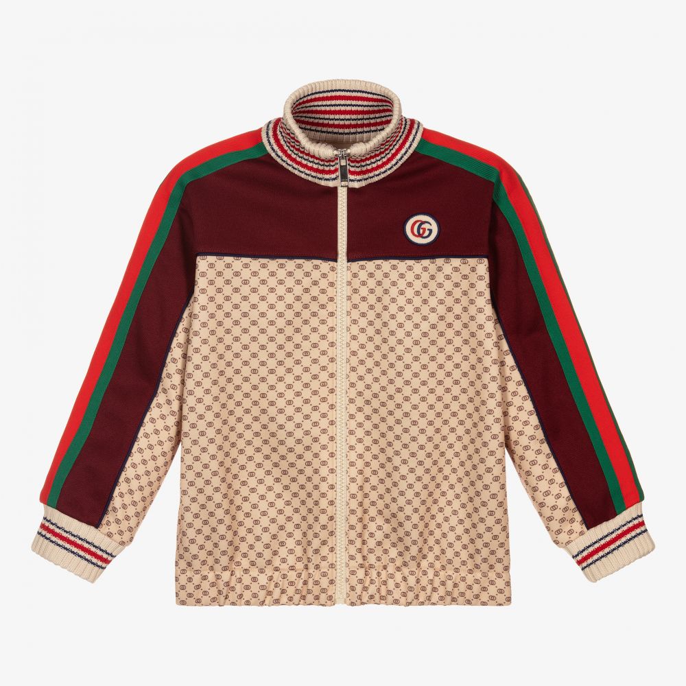 Gucci - Beige GG Zip-Up Jacket | Childrensalon