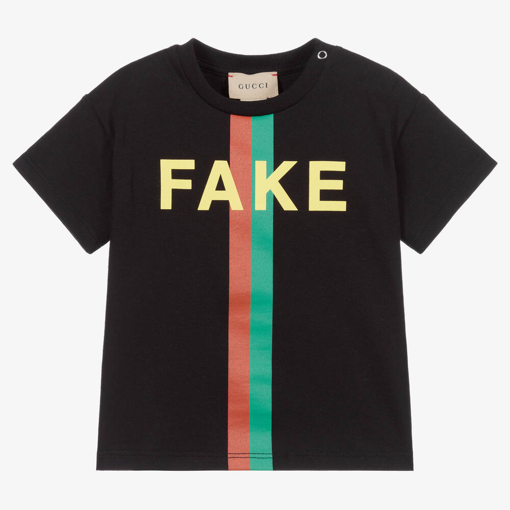 Gucci - Schwarzes Fake/Not T-Shirt für Babys | Childrensalon