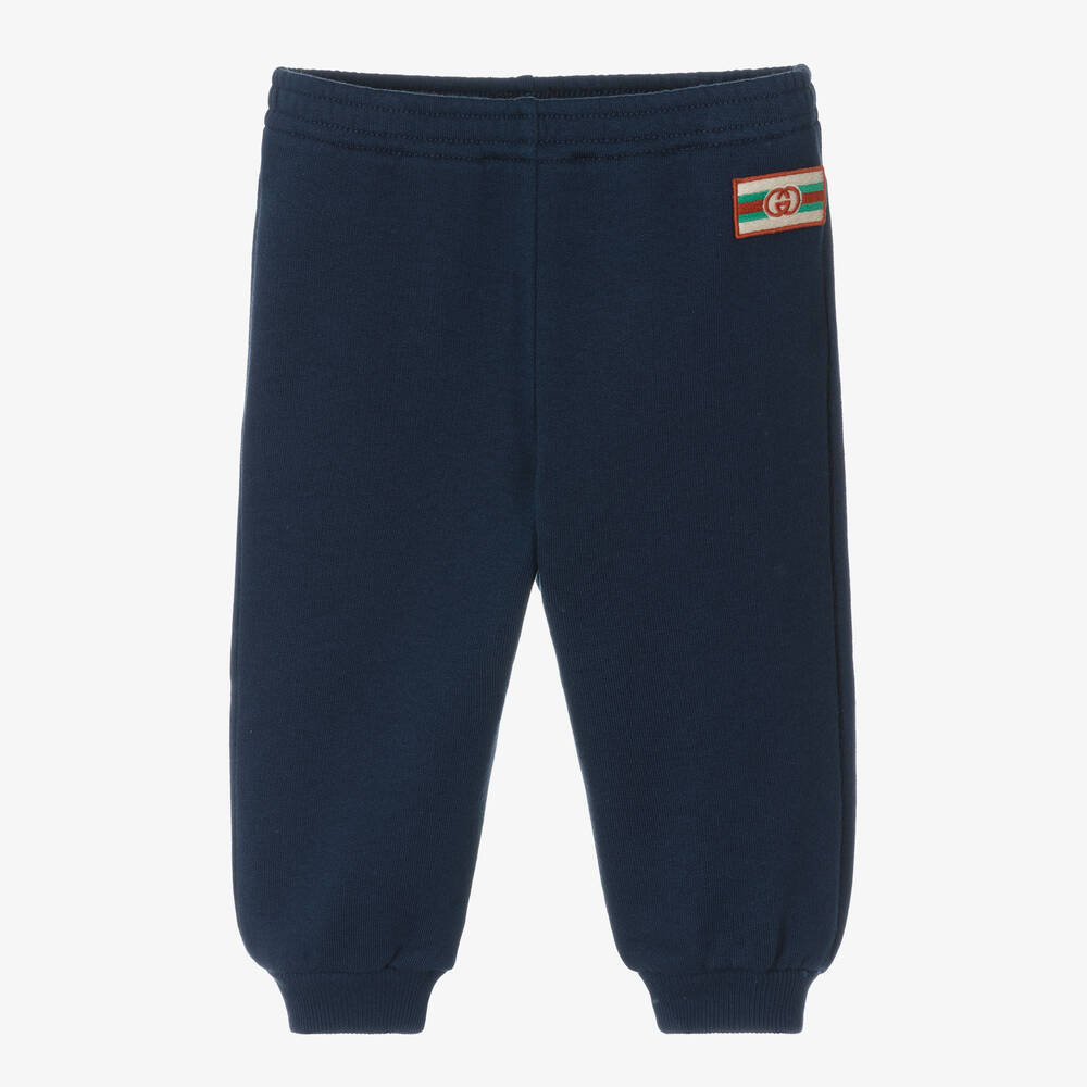 Gucci - Pantalon de jogging bleu en coton G | Childrensalon