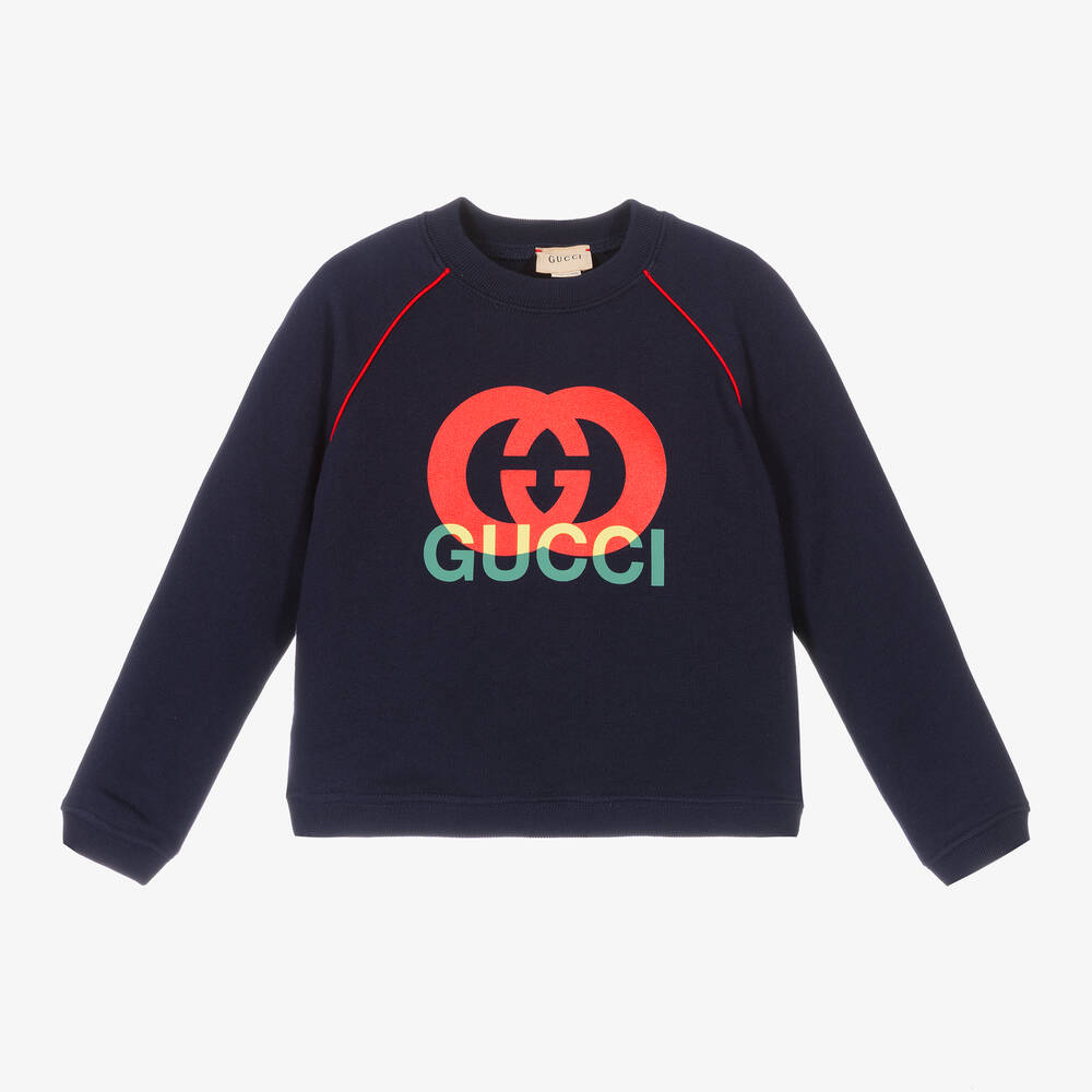 Gucci - Blaues GG Baumwoll-Sweatshirt | Childrensalon