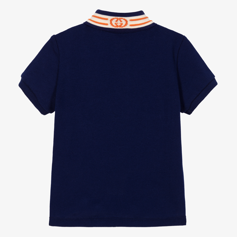 Gucci - Blue Interlocking G Polo Shirt | Childrensalon