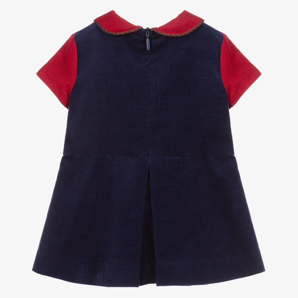 Gucci - Blue & Red Corduroy Dress | Childrensalon