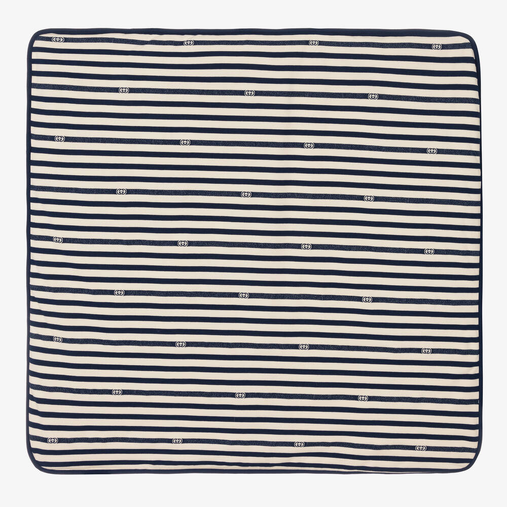 Gucci - Blue Striped GG Blanket (80cm) | Childrensalon