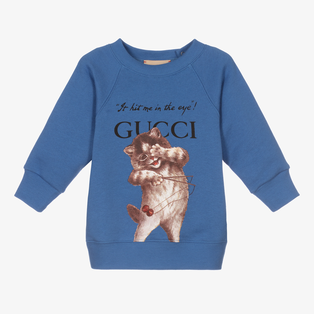 Gucci - Boys Blue Cotton Sweatshirt | Childrensalon