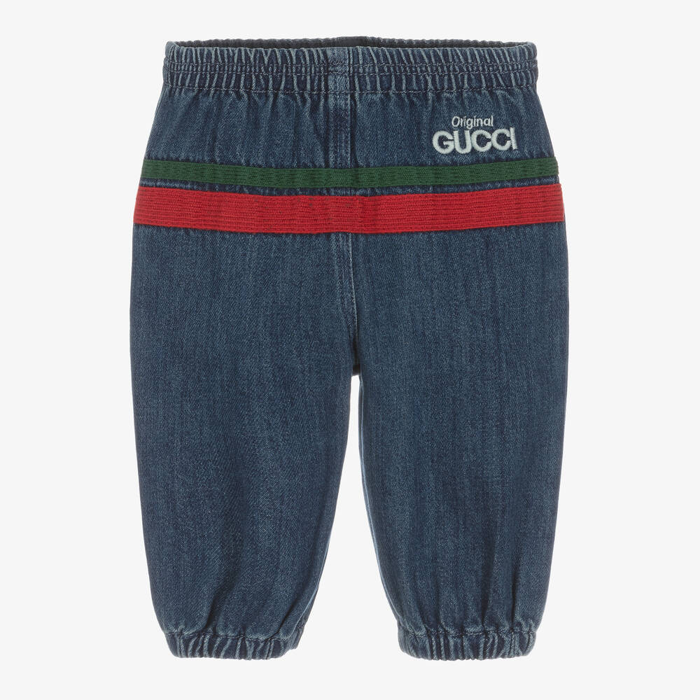 Gucci - Синие джинсовые джоггеры для мальчиков | Childrensalon