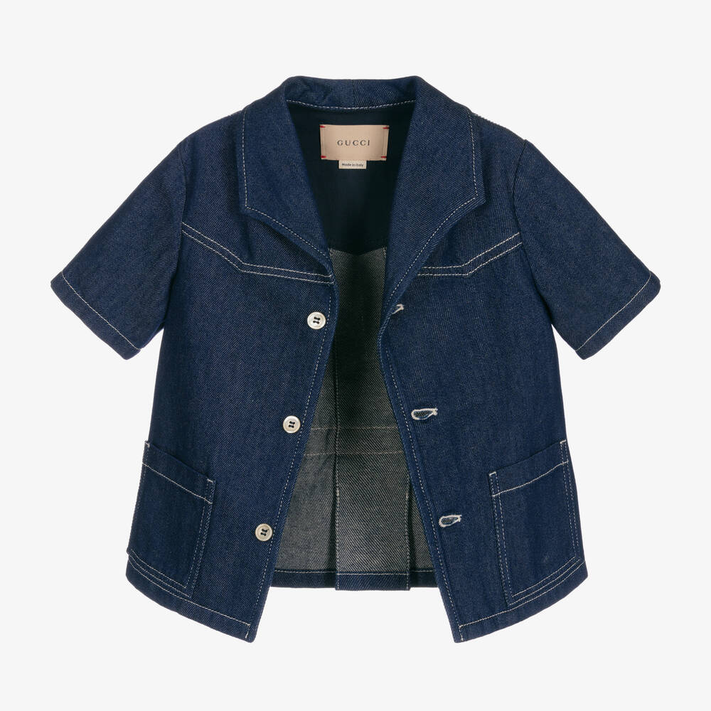Buy Gucci Children denim jacket with Gucci logo Online | Fosso.in
