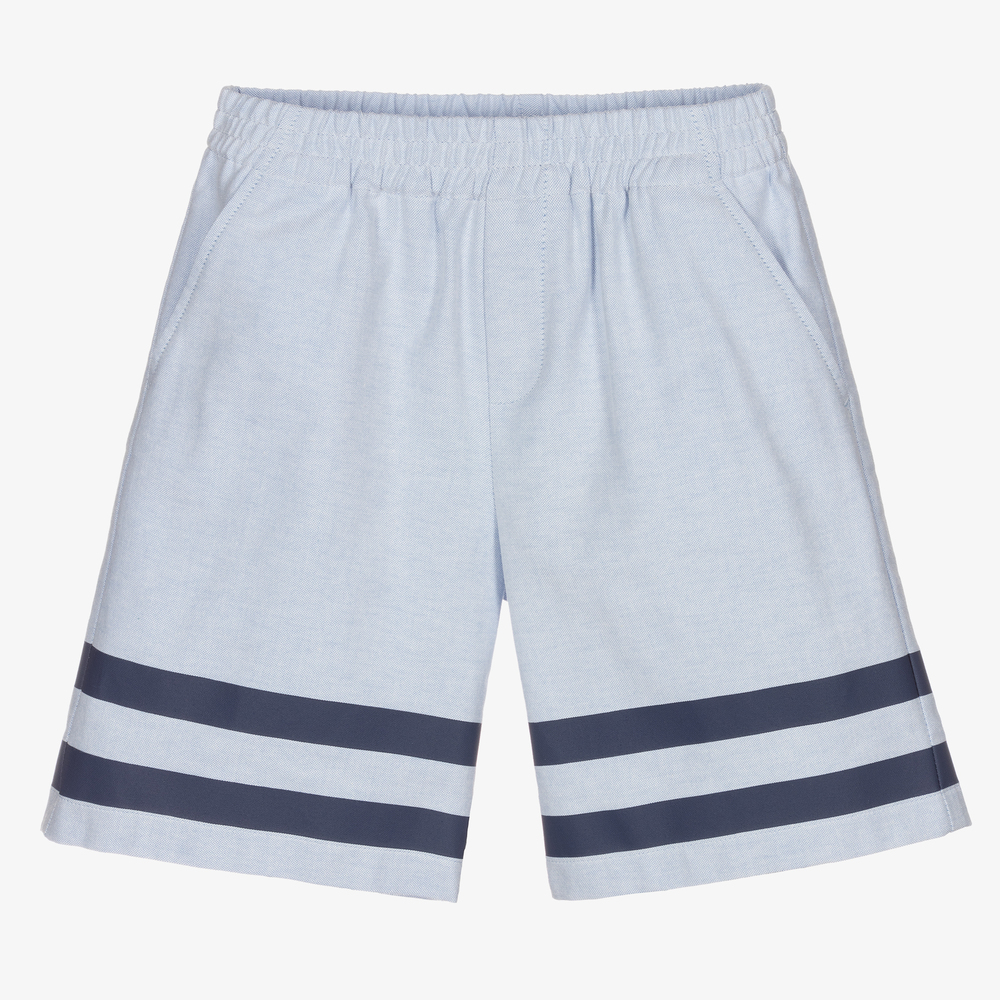 Gucci - Boys Blue Oxford Cotton Shorts | Childrensalon