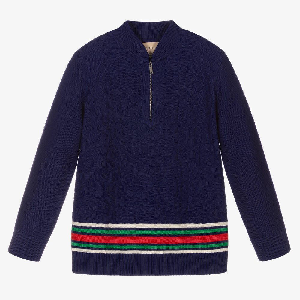 Gucci - Boys Blue Rhombi Sweater | Childrensalon