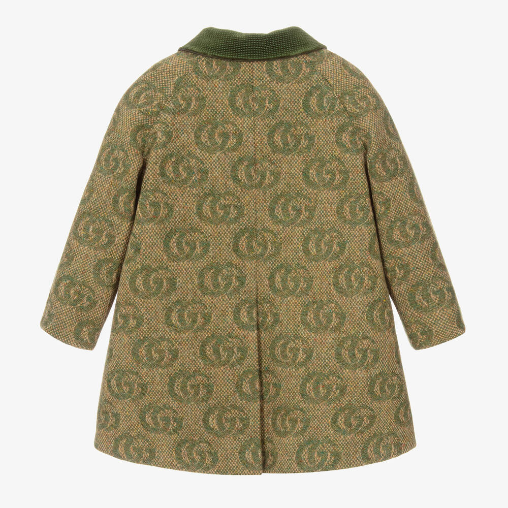 Gucci - Boys Green GG Wool Coat | Childrensalon