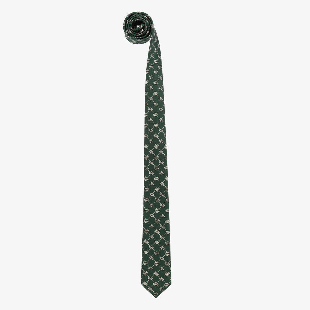 Gucci - ربطة عنق حرير لون أخضر للأولاد  | Childrensalon