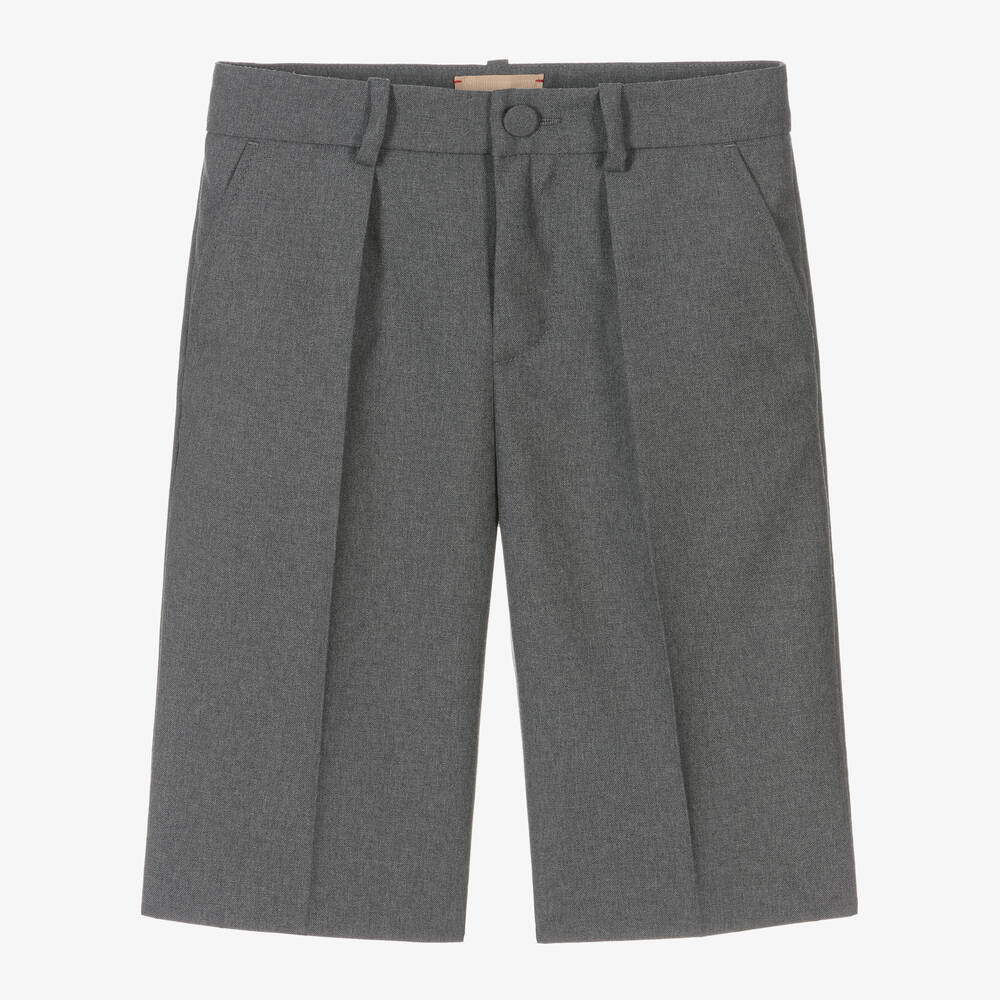Gucci - Boys Grey Wool Shorts | Childrensalon