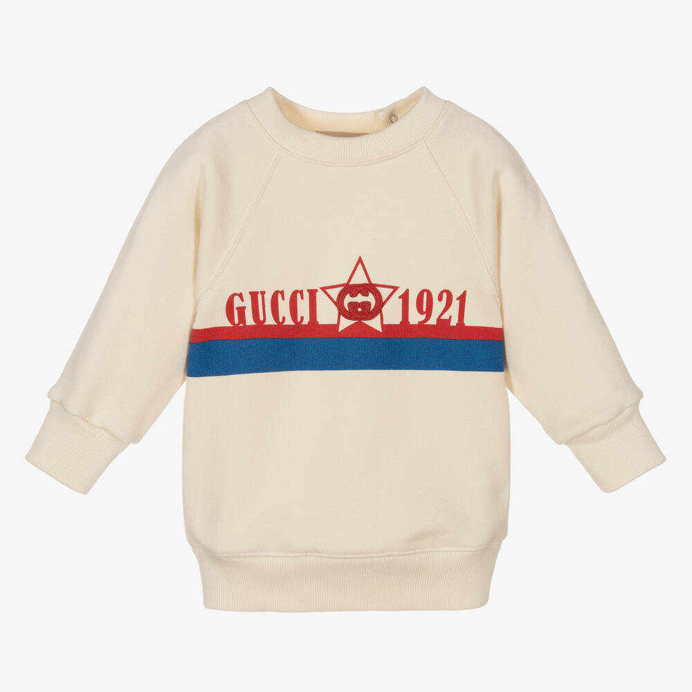 Gucci - Boys Ivory Logo Sweatshirt | Childrensalon