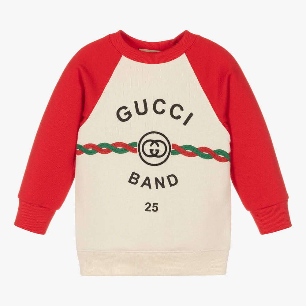Gucci - Boys Ivory Web Sweatshirt | Childrensalon