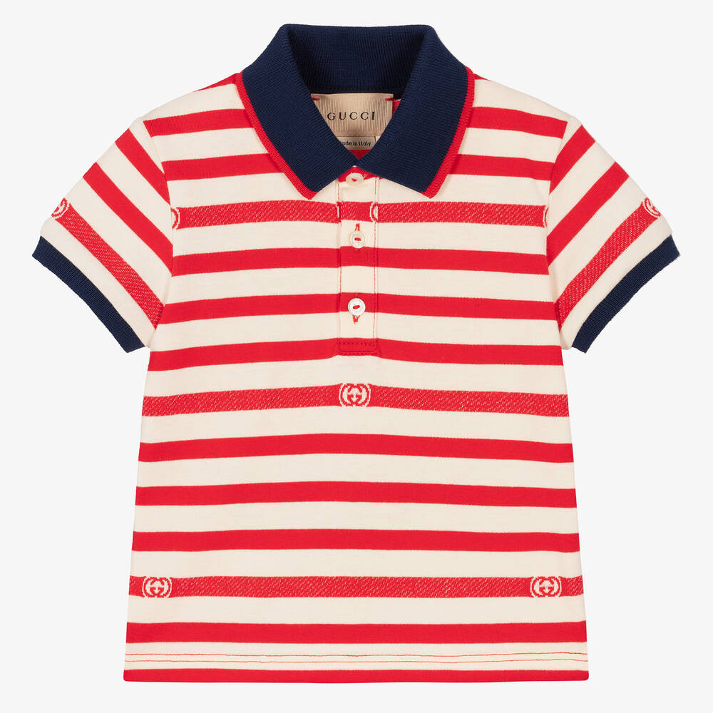 Fantasie Zeeslak fusie Gucci - Boys Red Stripe Polo Shirt | Childrensalon