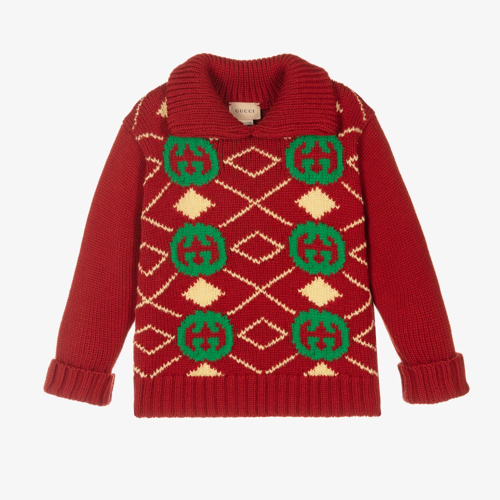 Gucci - Красный шерстяной свитер для мальчиков | Childrensalon