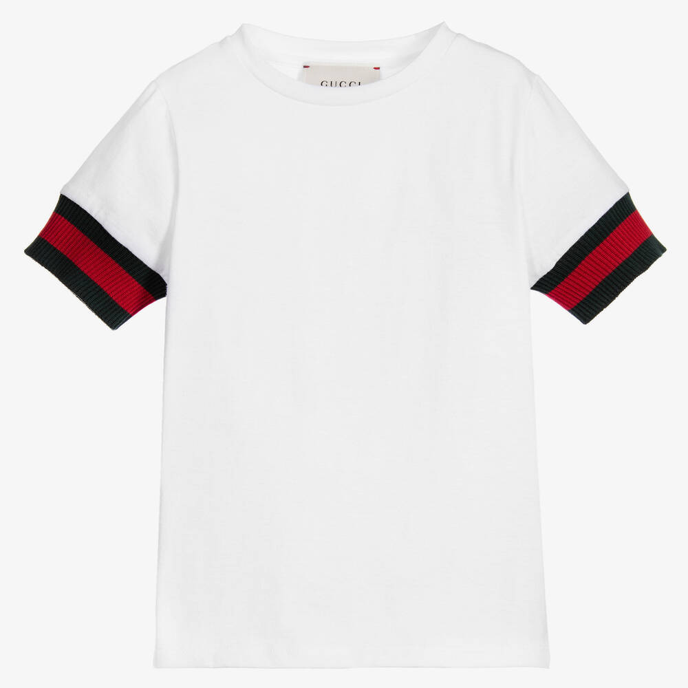 Gucci - Boys White Cotton T-Shirt | Childrensalon
