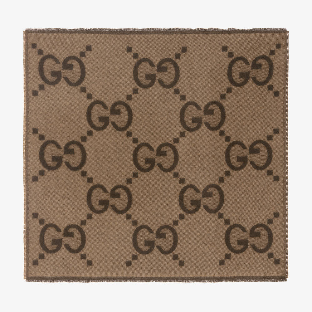Gucci - Brown Cashmere Blanket (75cm) | Childrensalon
