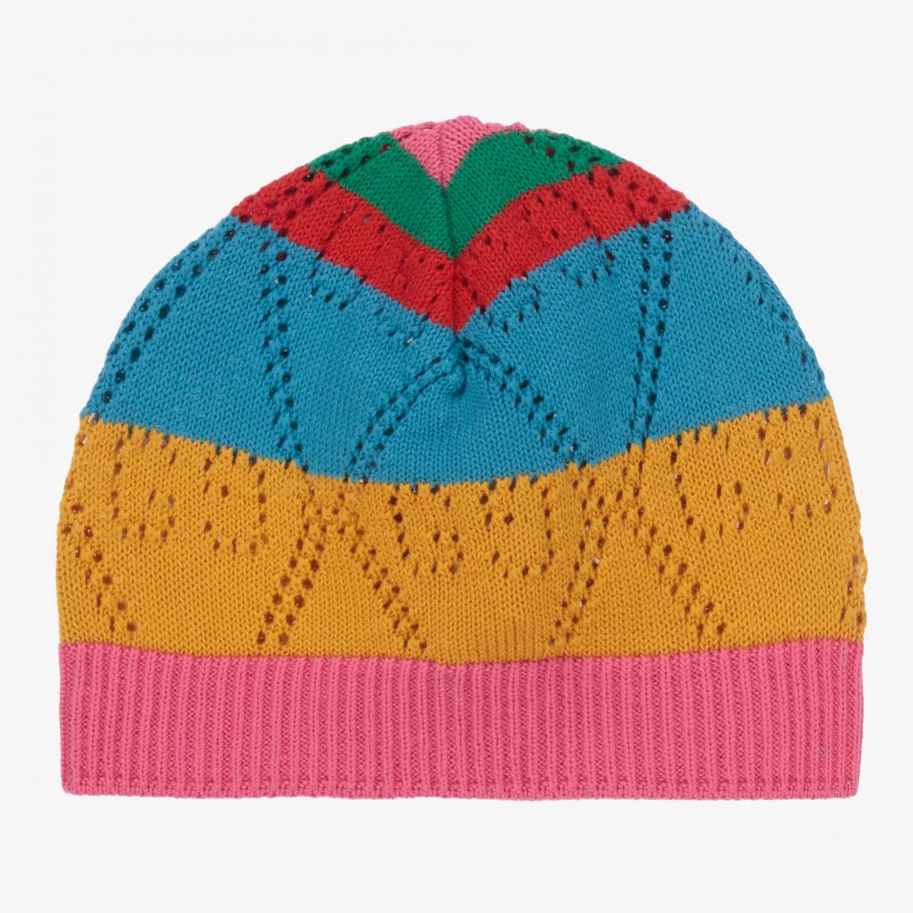 Gucci - قبعة قطن محبوك بطبعة ملونة للمولودات | Childrensalon