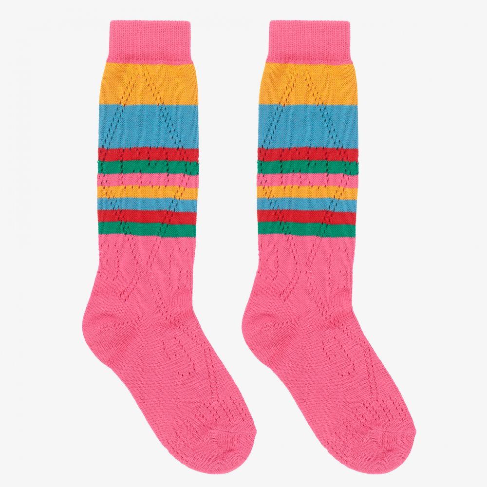 Gucci - Cotton Knit GG Logo Socks | Childrensalon