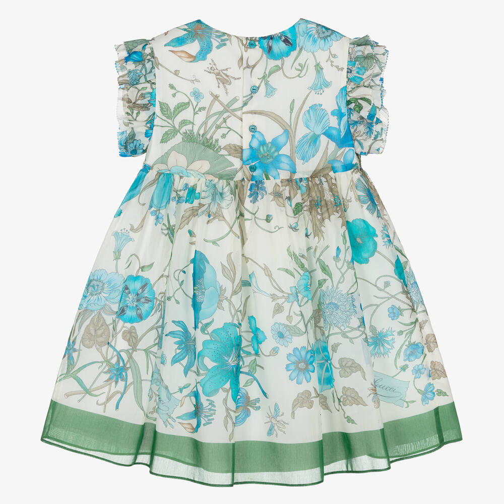 Gucci - Floral Smocked Silk Dress | Childrensalon