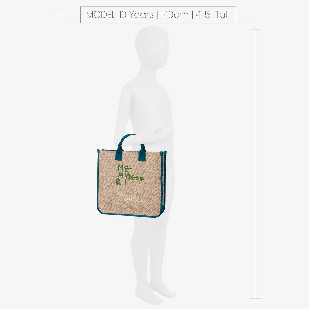 Gucci Girls Beige Straw Bag (32cm)