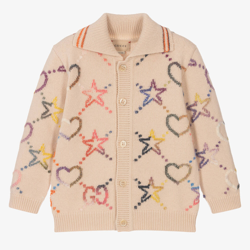 Gucci - Cardigan beige en laine Fille | Childrensalon