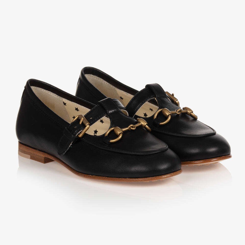 Gucci - Girls Black Loafer Shoes | Childrensalon