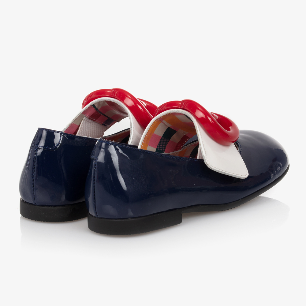 Toddler's ballet flat with Horsebit in black patent leather | GUCCI® GR
