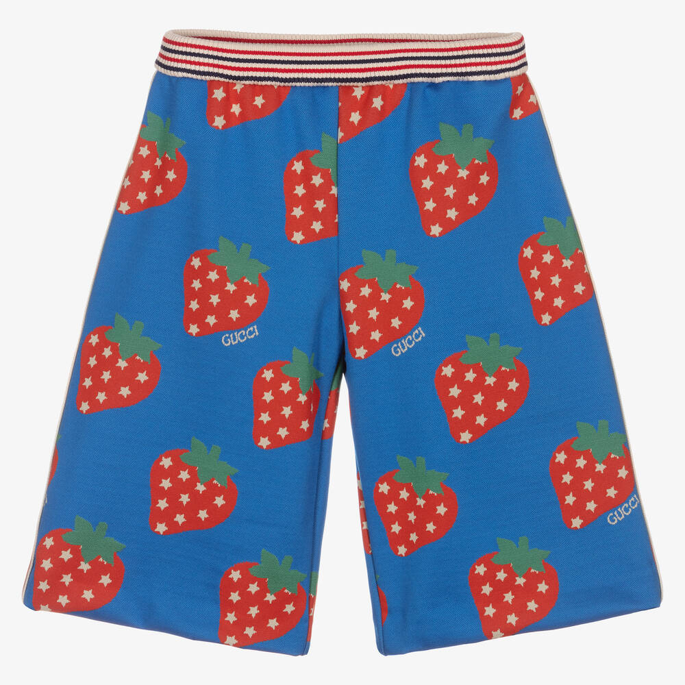 Gucci - Girls Blue & Red Jersey Culottes | Childrensalon