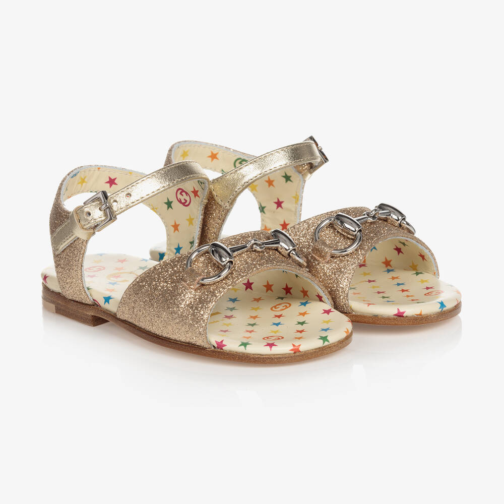 Gucci - Sandales dorées Horsebit Fille | Childrensalon