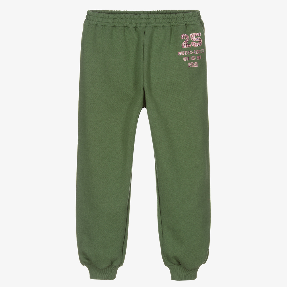 Gucci - Bas de jogging vert en coton Fille | Childrensalon