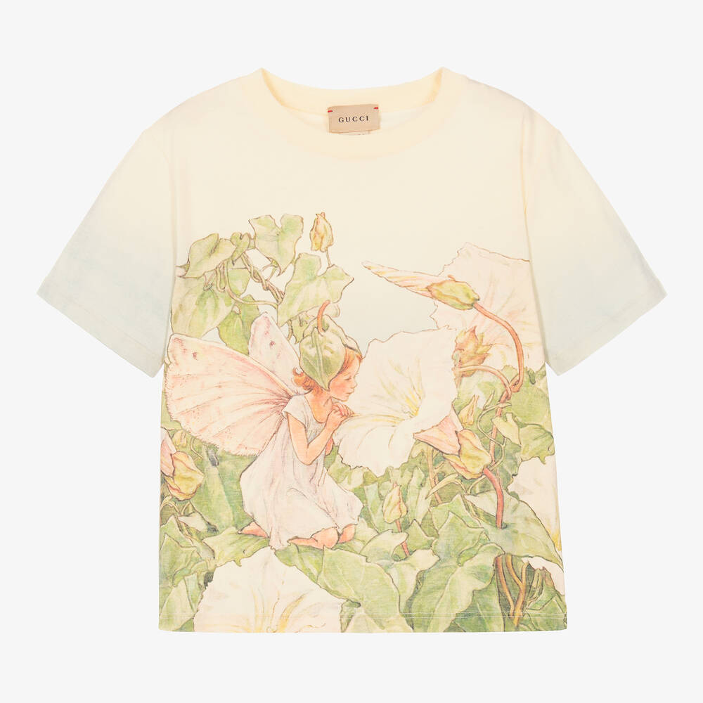 Gucci - Кремовая футболка с феей для девочек | Childrensalon