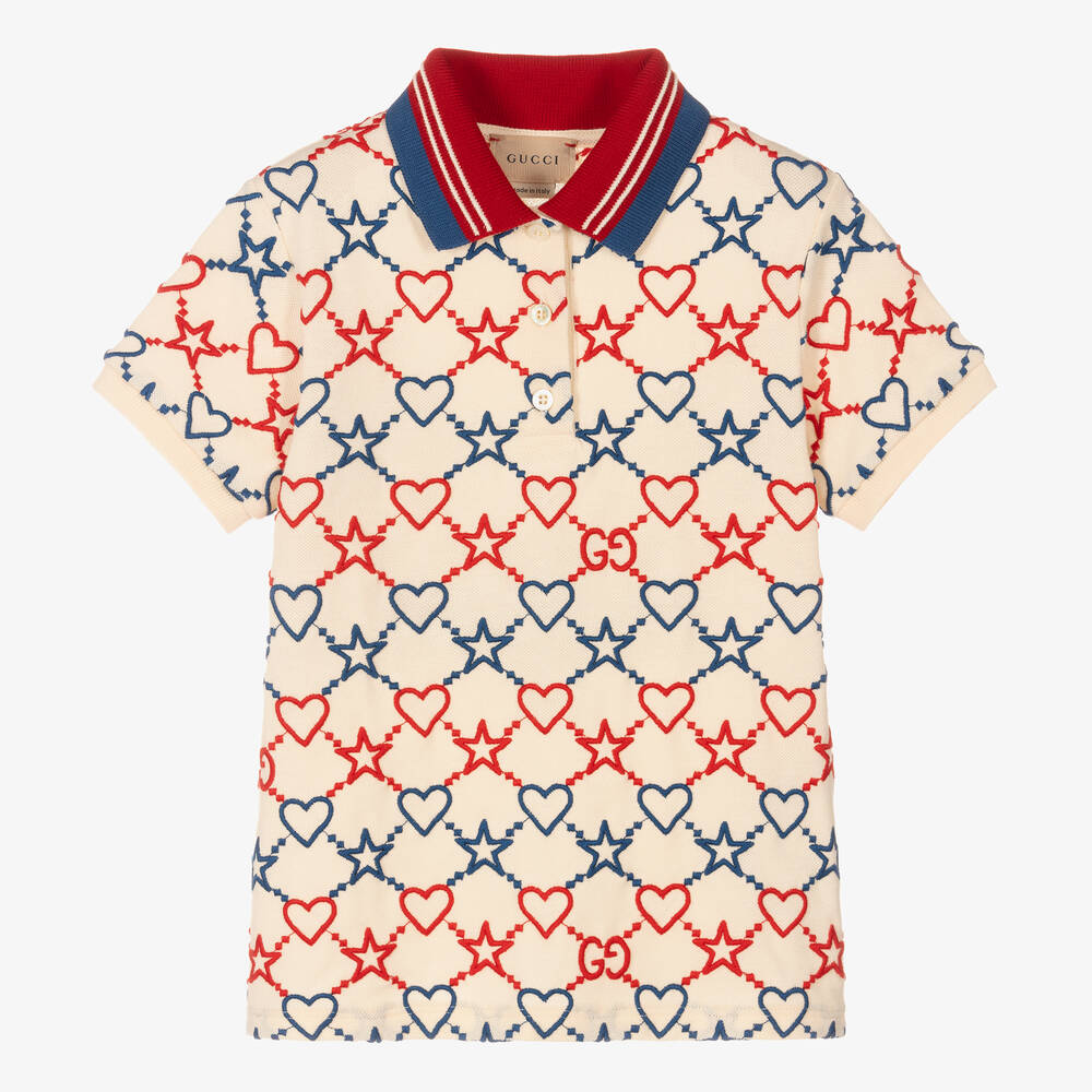 Gucci - Elfenbeinfarbenes Poloshirt (M) | Childrensalon