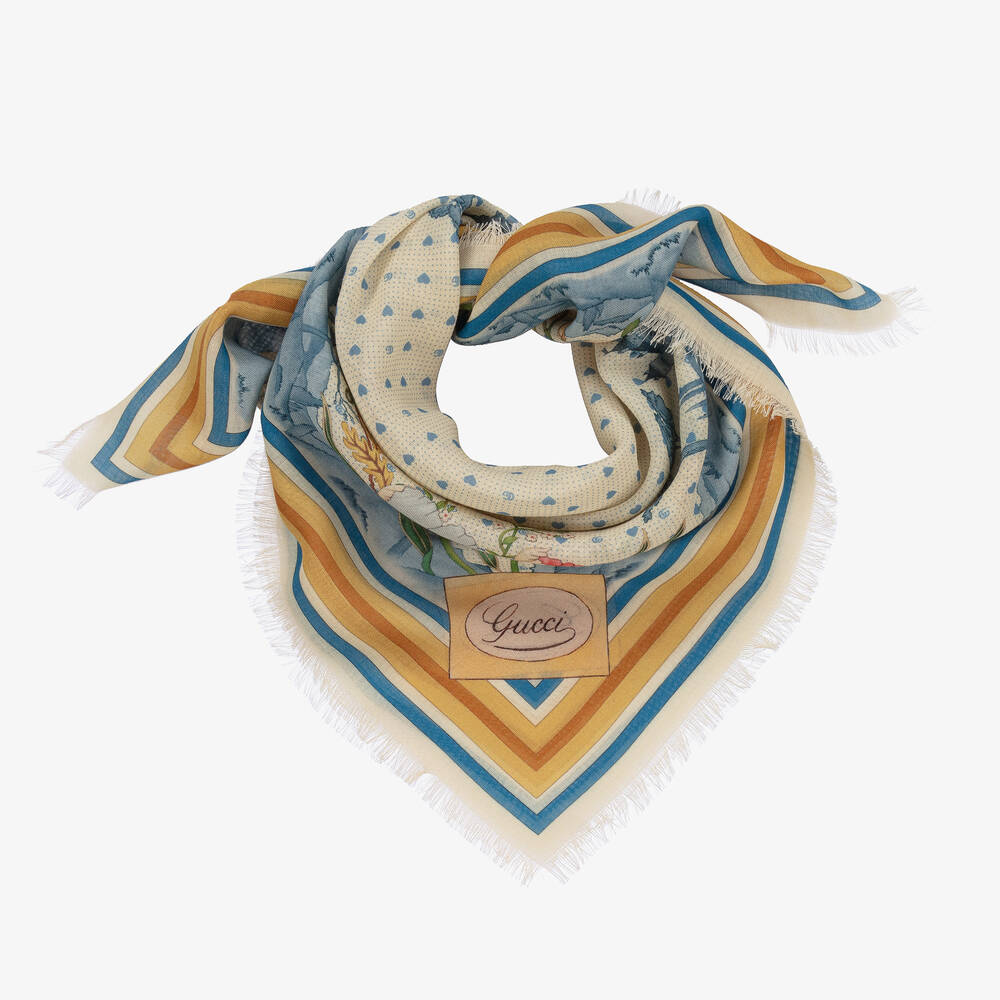 Gucci - Woll-Seiden-Schal Elfenbein (70 cm) | Childrensalon