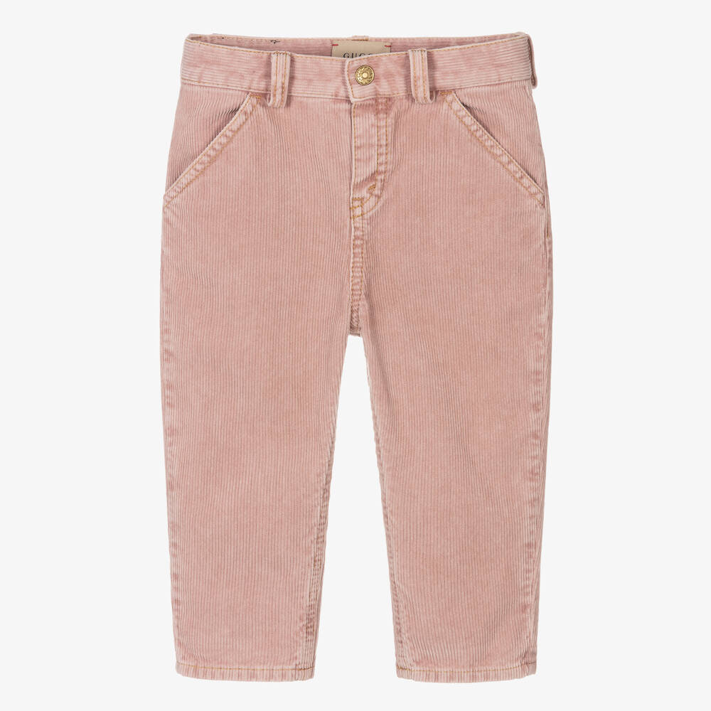 Gucci - Girls Pink Corduroy Trousers | Childrensalon