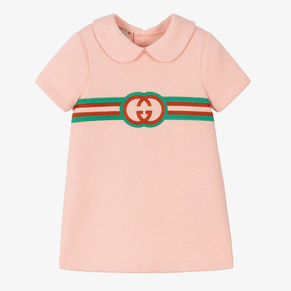 Gucci - Rosa GG Baumwollkleid für Mädchen | Childrensalon